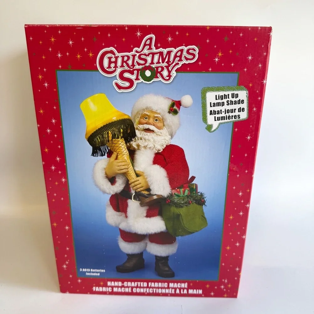 Kurt‎ Adler A Christmas Story Fabriche Santa Polyresin Light up Leg Lamp NEW